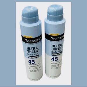2PK Neutrogena Sheer Body Mist Sunscreen Spray SPF 45